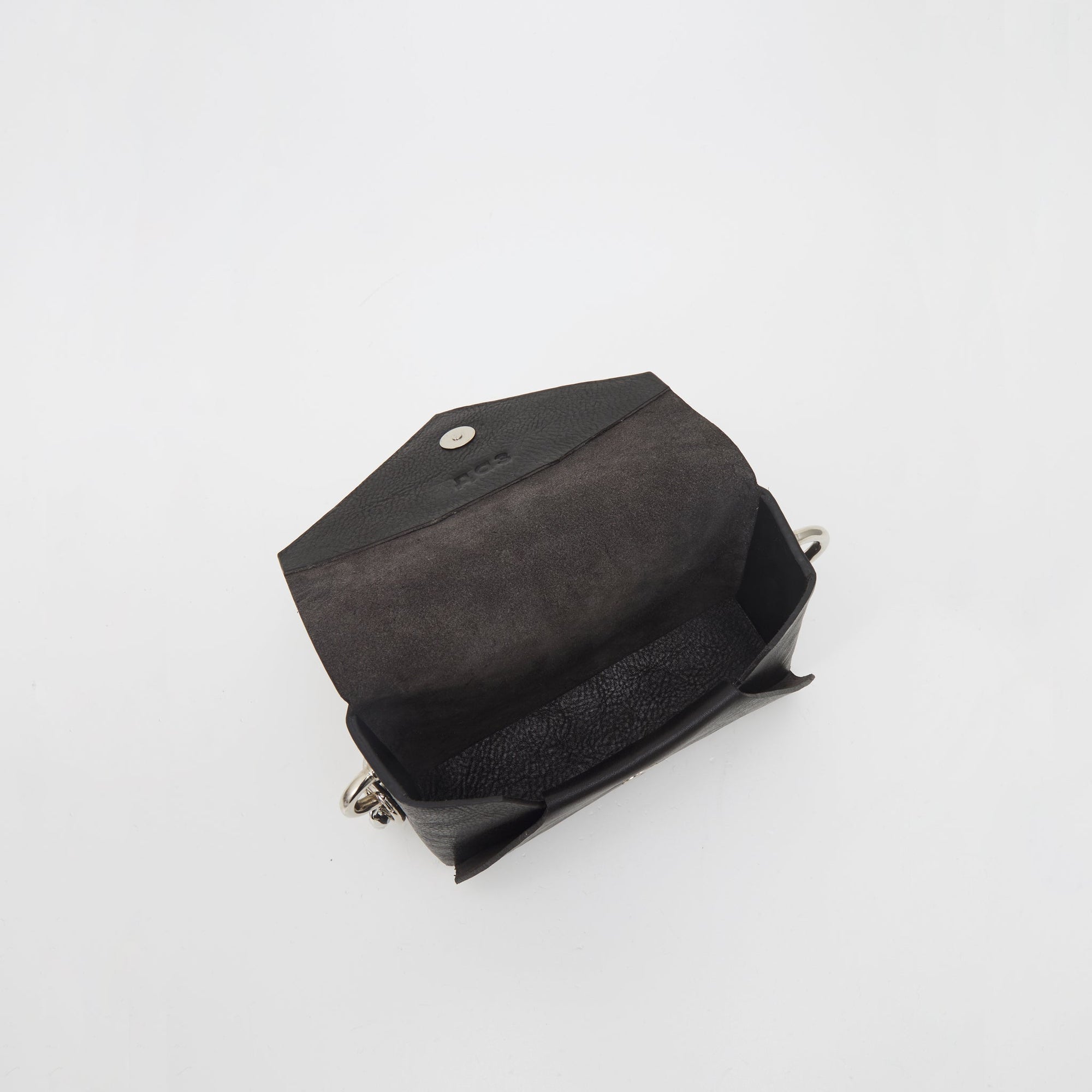 Handmade Black Leather Envelope Bag