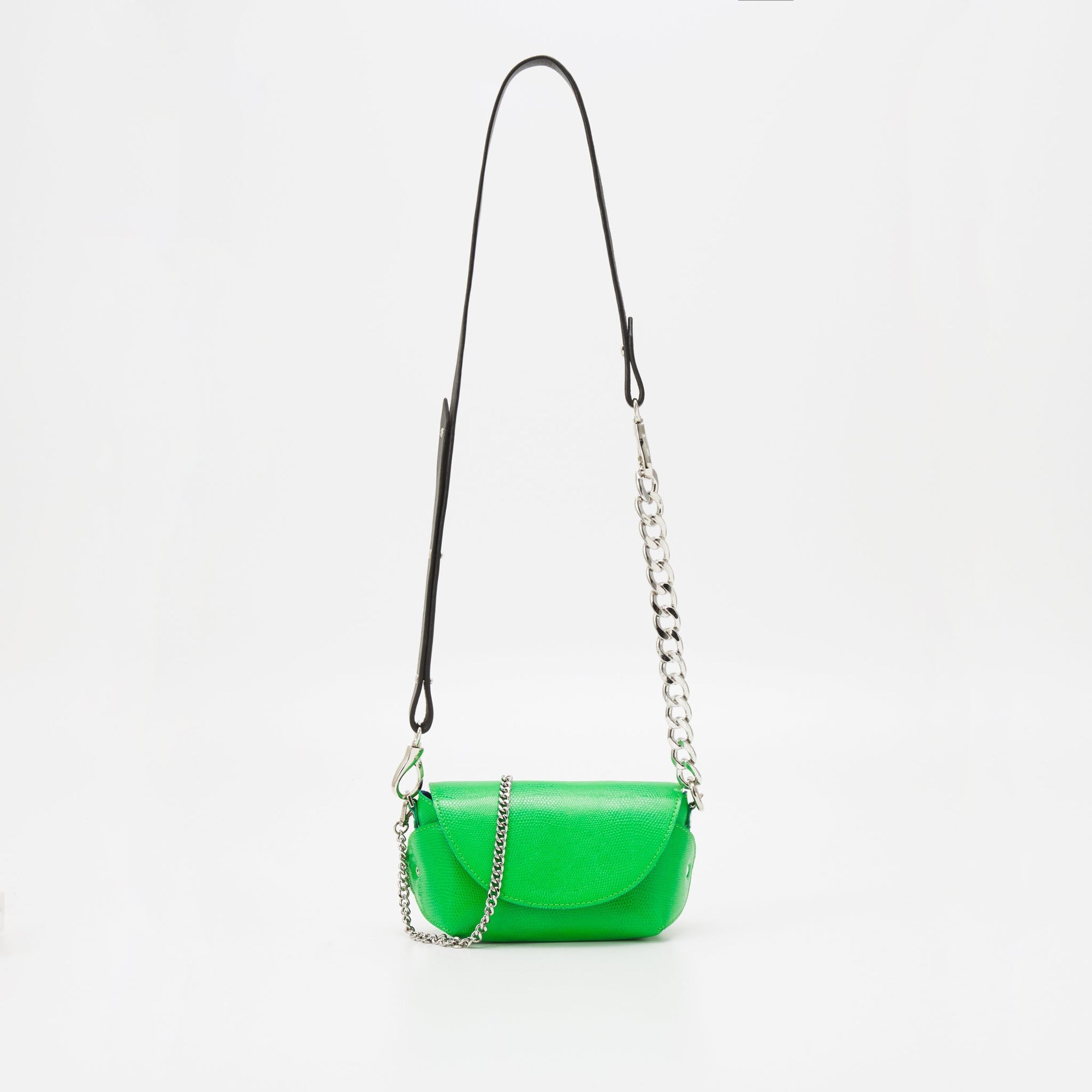 Handmade Neon Green Leather Shoulder Bag