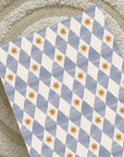 Anti-Roll Wedge Baby Changing Mat - Blue Harlequin