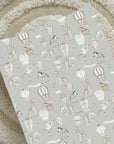 Anti-Roll Wedge Baby Changing Mat - Blue Hot Air Balloons Print