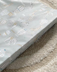Anti-Roll Wedge Baby Changing Mat - Blue Hot Air Balloons Print