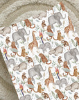 Anti-Roll Wedge Baby Changing Mat - Jungle Animals print