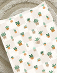 Anti-Roll Wedge Baby Changing Mat - Pot Plants
