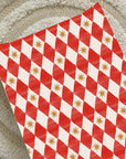 Anti-Roll Wedge Baby Changing Mat - Red Harlequin