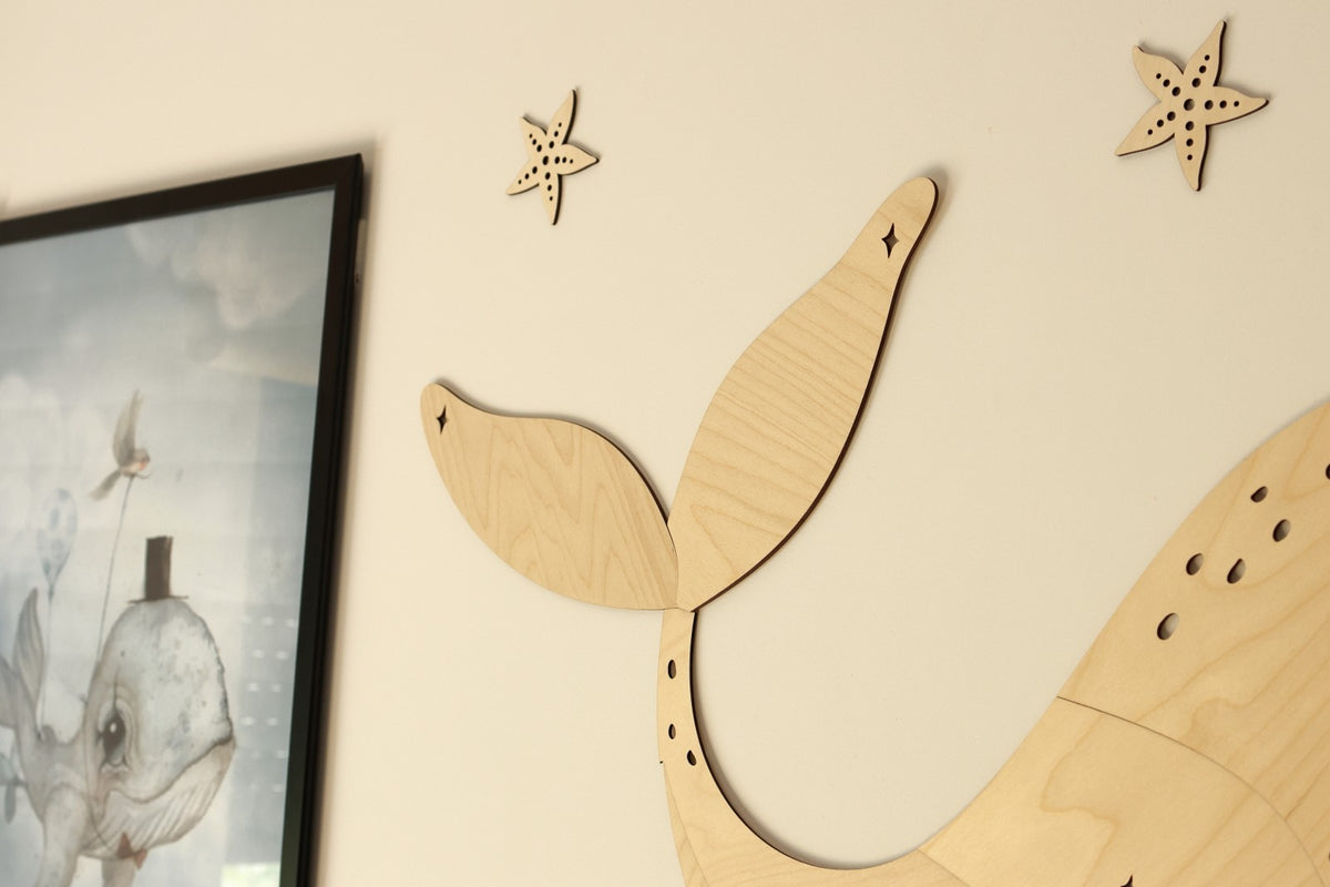 Wooden Wall Decoration - Whale