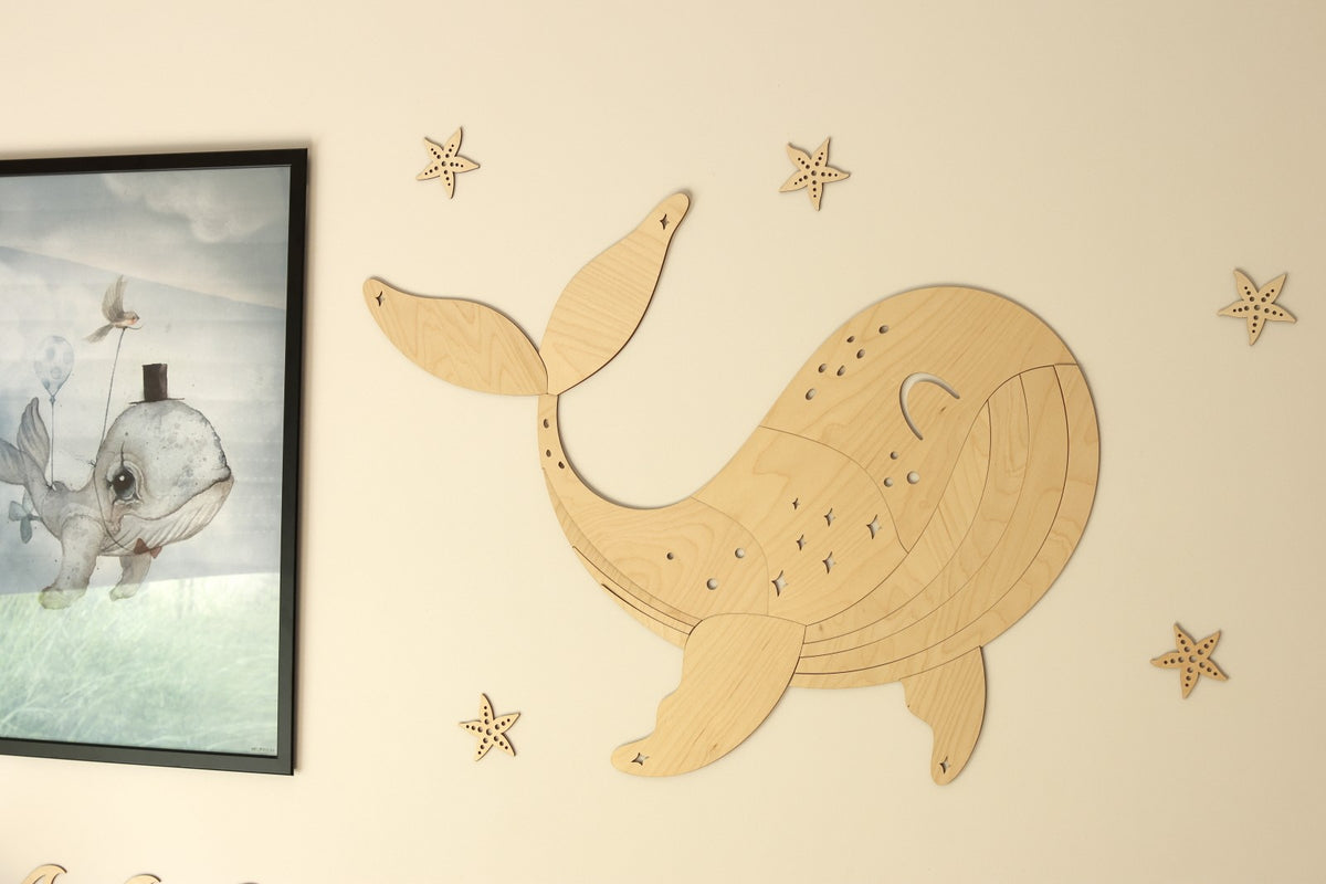 Wooden Wall Decoration - Whale