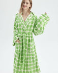 Whimsical Polka Dot Hooded Bath Robe - 100% Organic Long-stapled Cotton-3