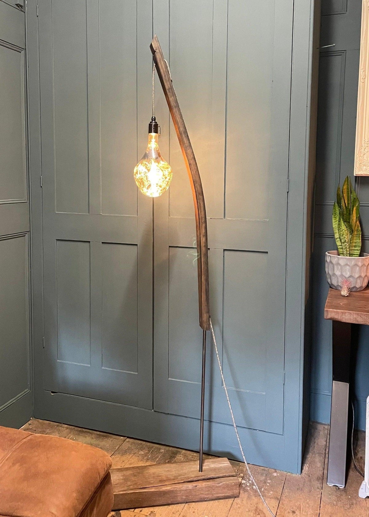 Whiskey Stave Floor Lamp | Reclaimed Oak Rustic Standard Lamp UK