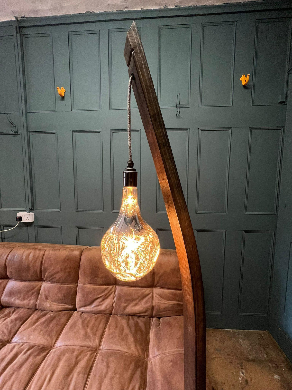 Whiskey Stave Floor Lamp | Reclaimed Oak Rustic Standard Lamp UK