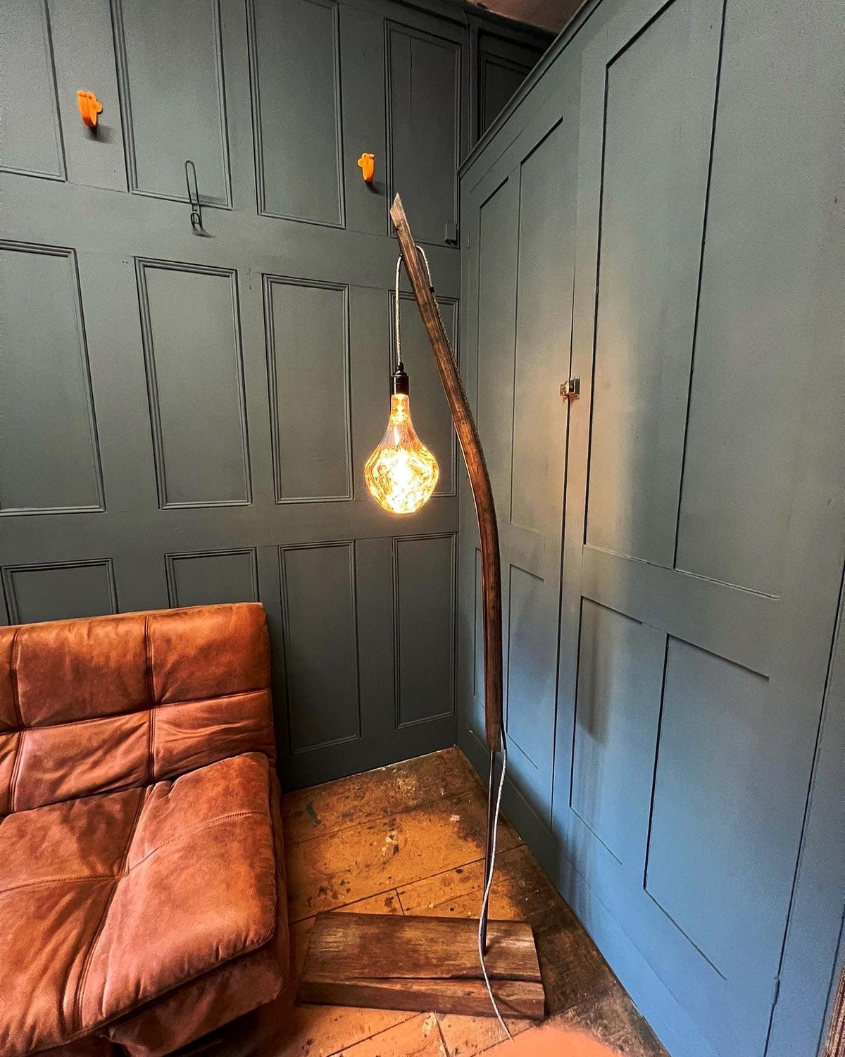 Whiskey Stave Floor Lamp | Reclaimed Oak Rustic Standard Lamp UK