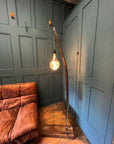 Whiskey Stave Floor Lamp | Reclaimed Oak Rustic Standard Lamp UK