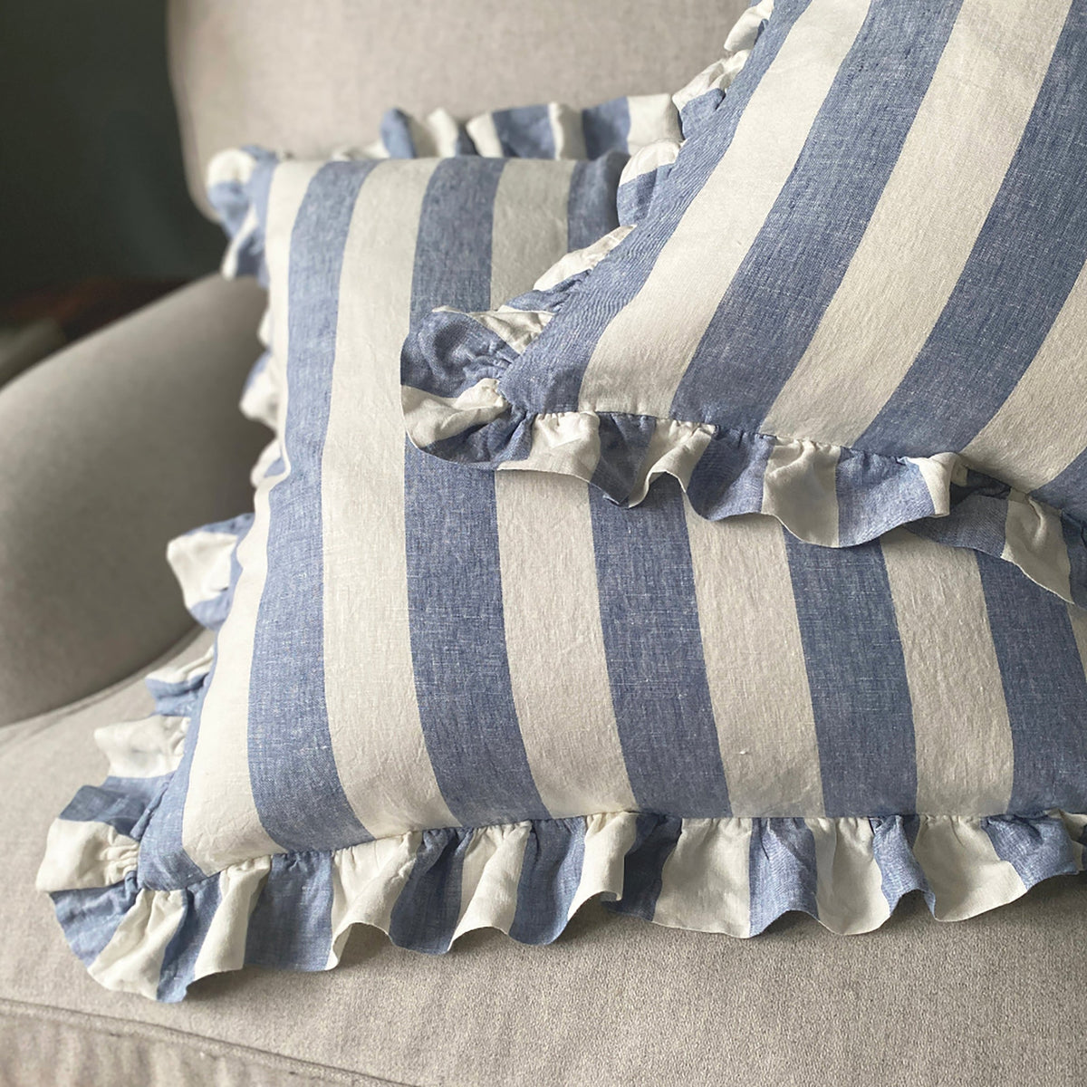 Whitby Stripe Cushion - Blue