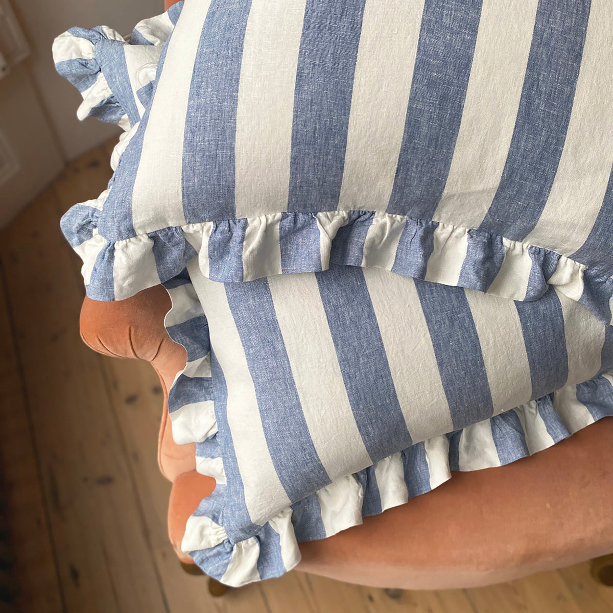 Whitby Stripe Cushion - Blue