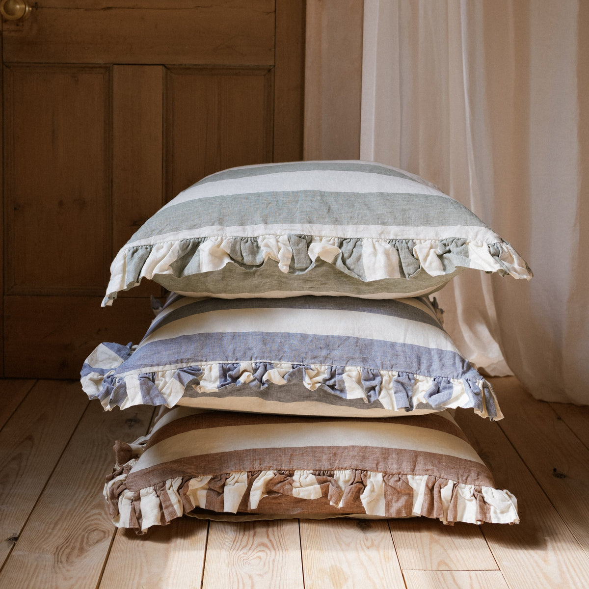Whitby Stripe Cushion - Blue