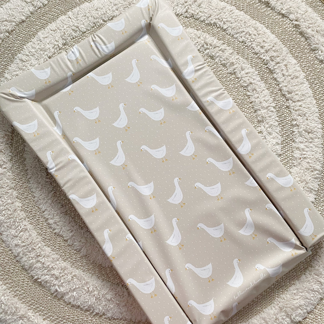 Standard Changing Mat - White Goose Unisex Print
