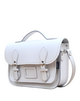 Leather Midi Satchel - White