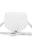 Handmade Leather Saddle Bag - White