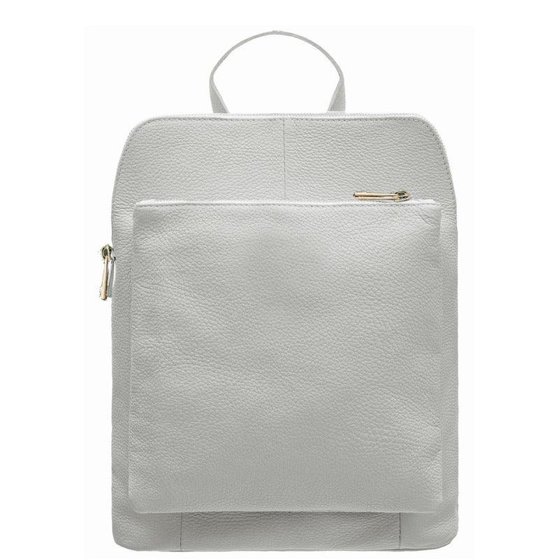 White Leather Pocket Backpack – Stylish & Multifunctional by Sostter at brixbailey.com