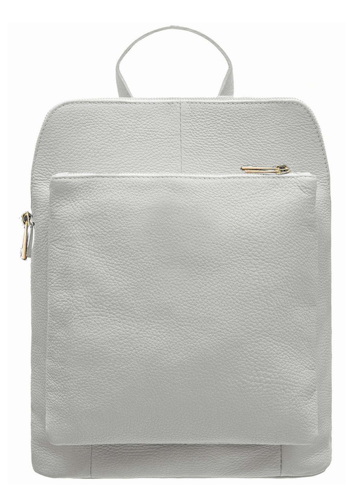 White Soft Pebbled Leather Backpack – Stylish &amp; Multifunctional by Sostter at brixbailey.com