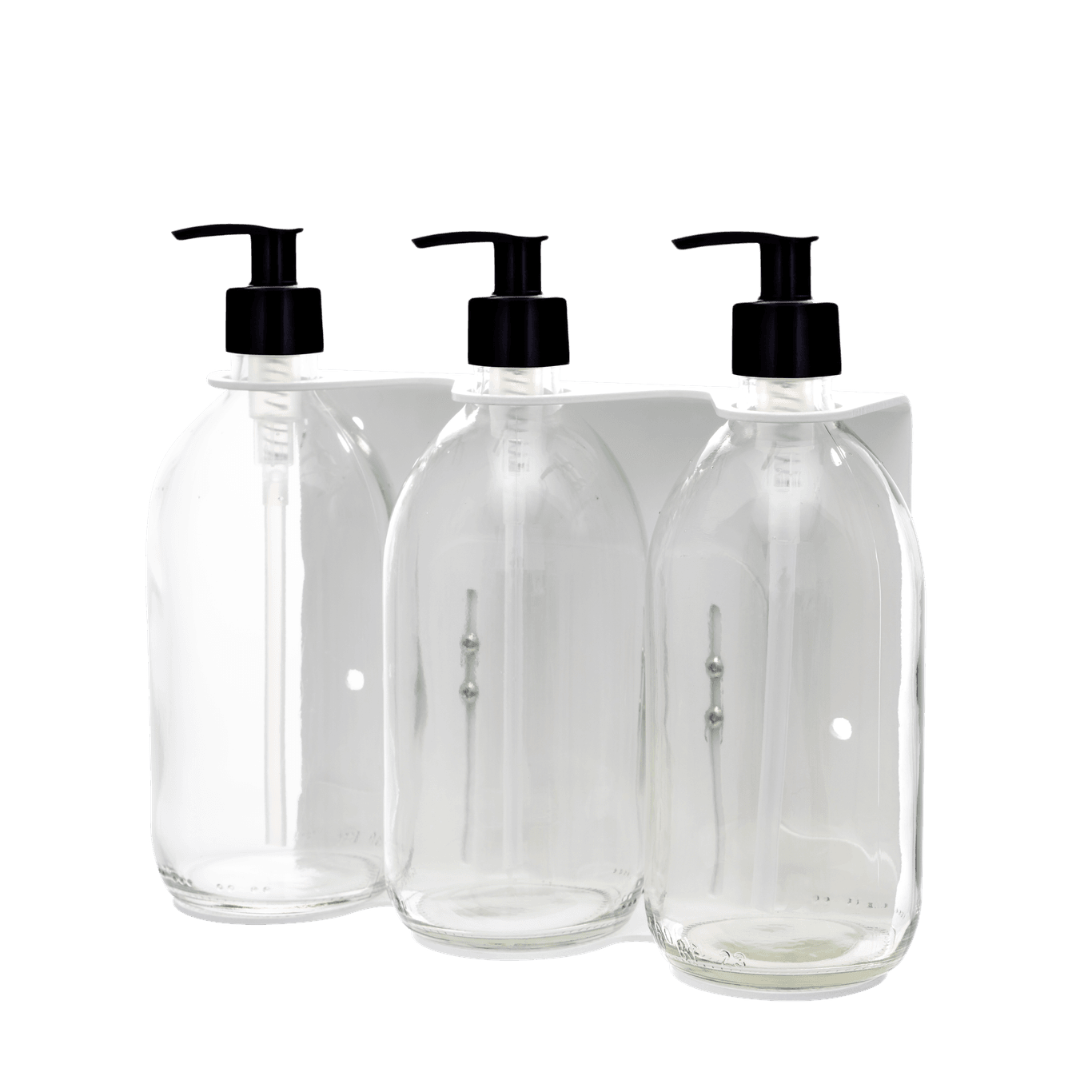 White Triple Wall Mounted Soap Dispenser