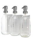 White Triple Wall Mounted Soap Dispenser