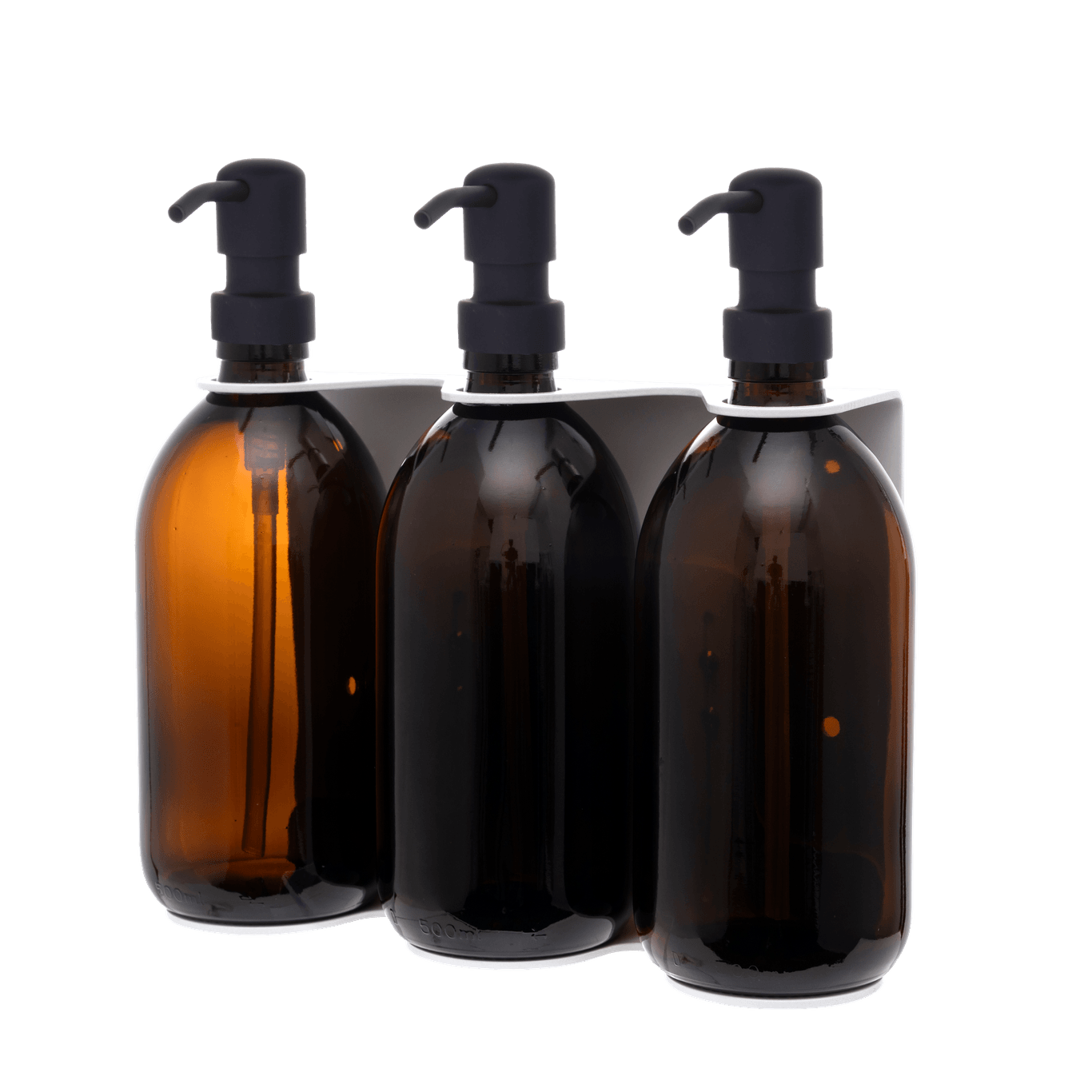 White Triple Wall Mounted Soap Dispenser