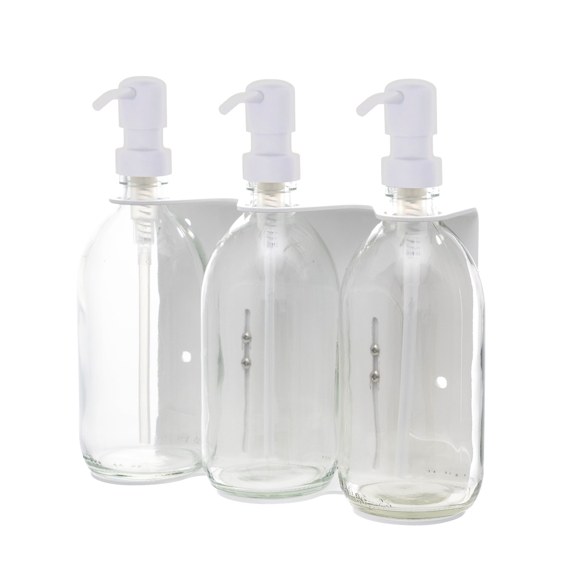 White Triple Wall Mounted Soap Dispenser