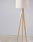 White Drum Lampshade, Copper Line Design Shade for Table, Floor or Ceiling Pendant Light