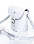 Handmade Leather Barrel Bag - White