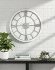 Whitewashed Wood Square Wall Clock