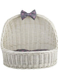 Cozy Whitewashed Wicker Pet House With Soft Cushion