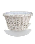 Light Wicker Rocking Cradle with White Bedding