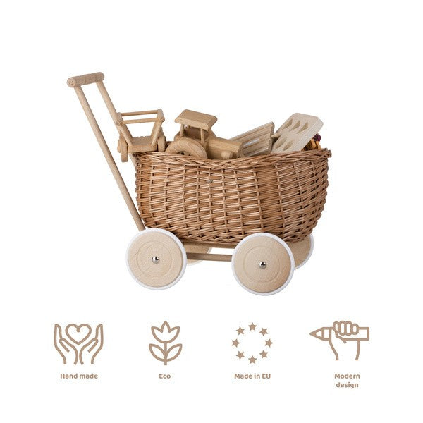 Eco Friendly Wicker Toy Trailer for Children