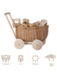 Eco Friendly Wicker Toy Trailer for Children