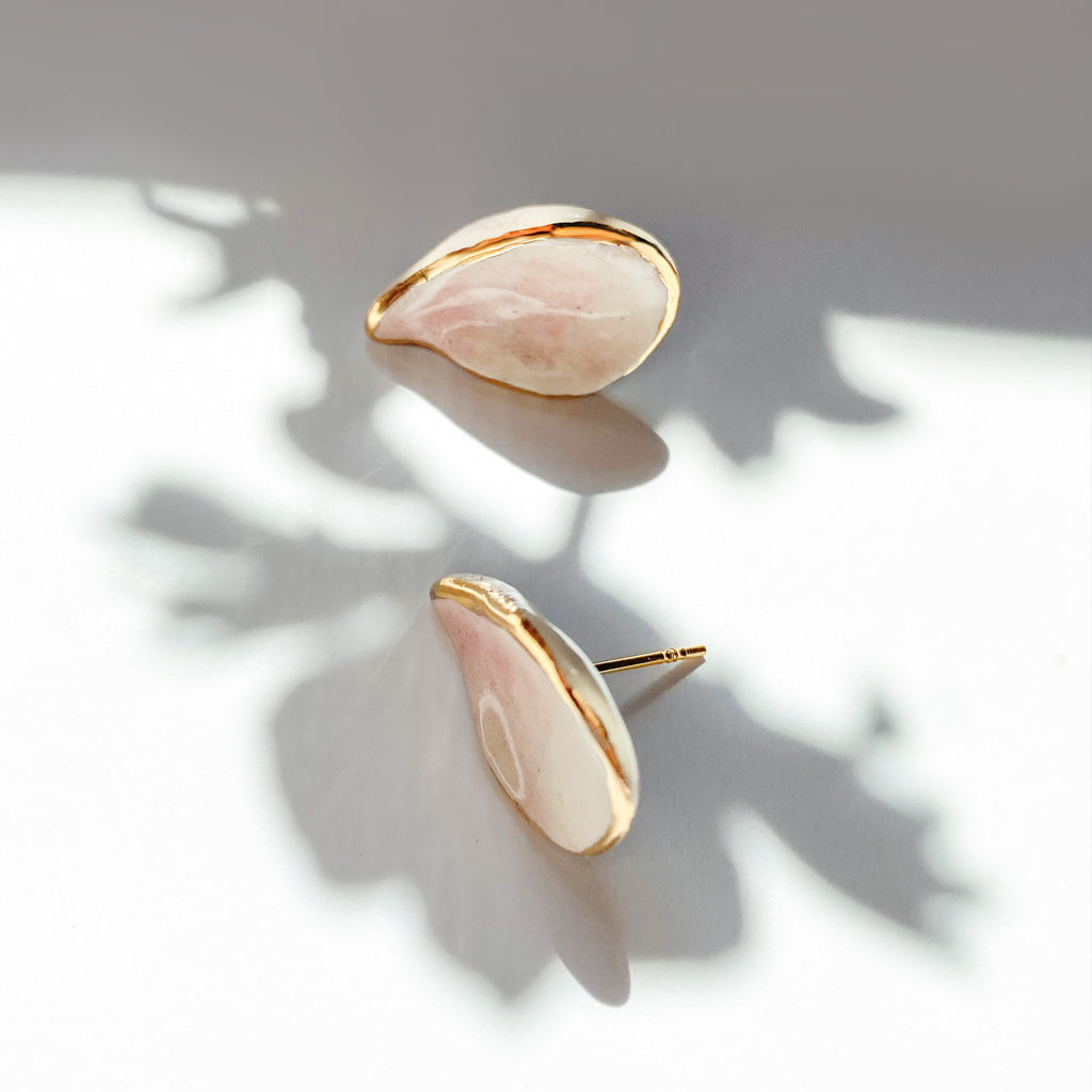 Embrace Elegance with Wild Cherry Leaf Stud Earrings by SCULP at www.brixbailey.com