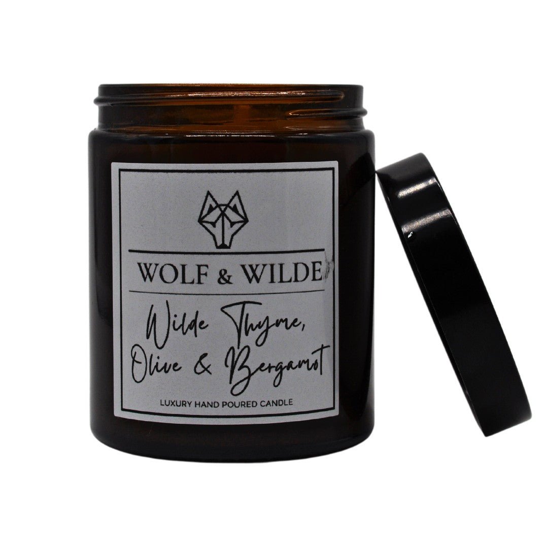 Wilde Thyme, Olive &amp; Bergamot Luxury Handmade Scented Candle-3