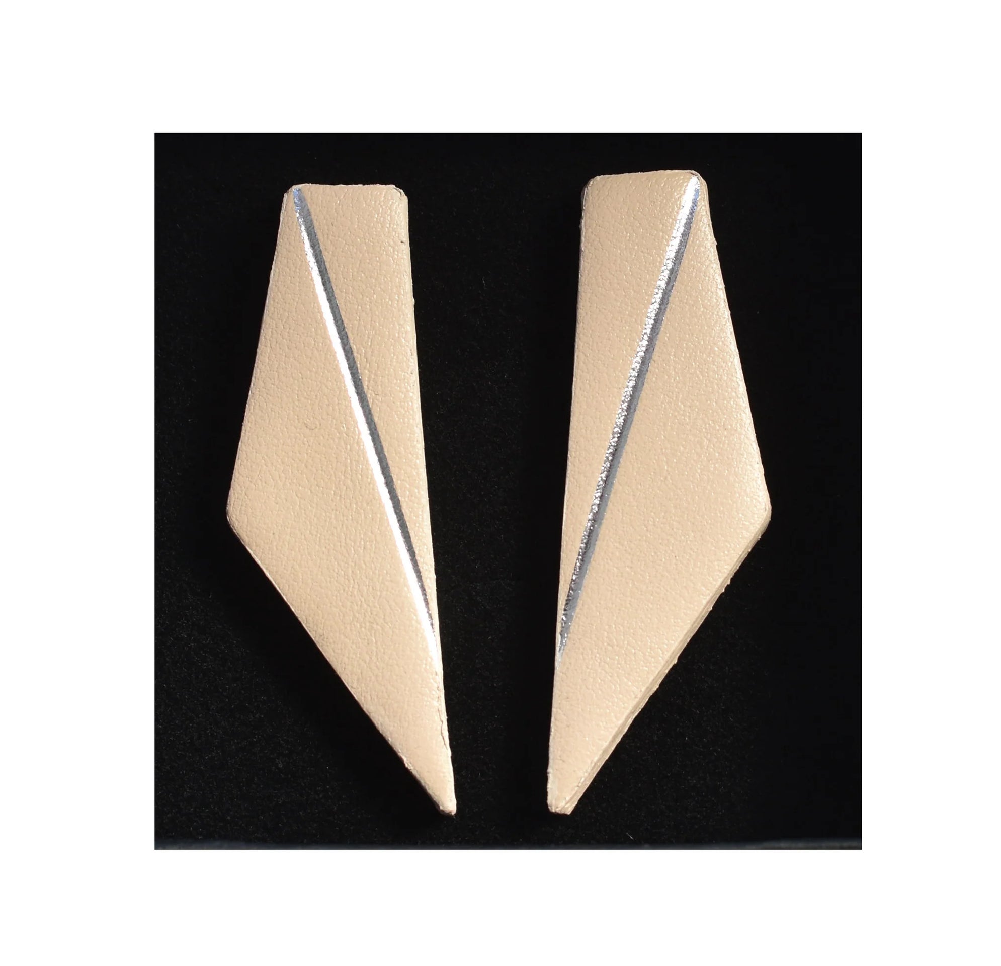 Handcrafted Short Wing Earrings – Luxurious Spanish Leather by Gerda Retter Design at www.brixbailey.com