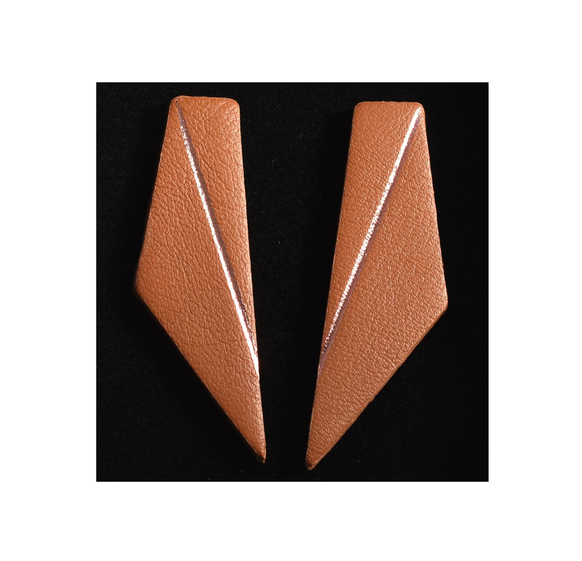 Handcrafted Short Wing Earrings by Gerda Retter – Luxurious Leather by Gerda Retter Design at www.brixbailey.com