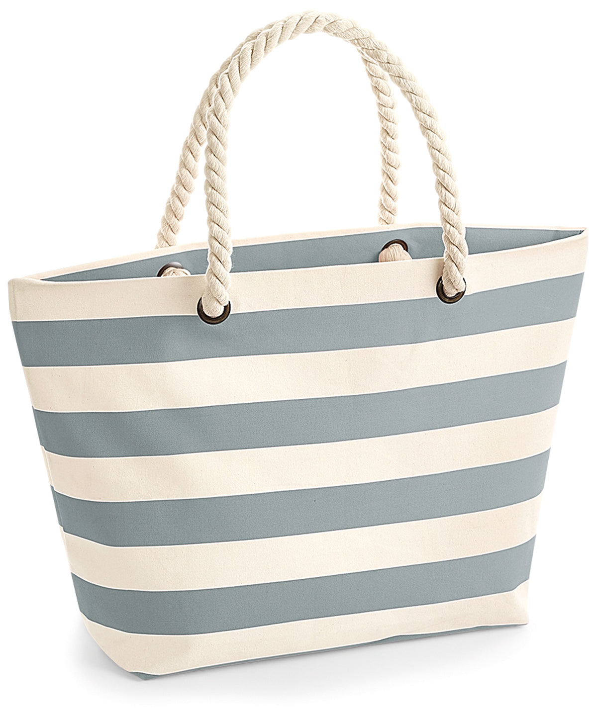 Stylish Nautical Beach Tote Bag with Striped Design, Premium Canvas, and Durable Jute Base by Flossie & George at brixbailey.com