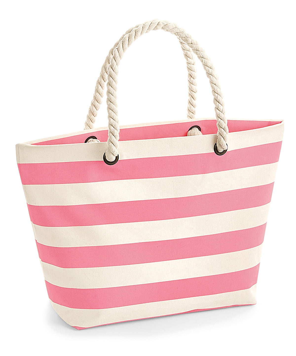 Stylish Nautical Beach Tote Bag with Striped Canvas, Jute Base and Rope Handles for Summer by Flossie & George at brixbailey.com