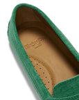 Women's Penny Driving Loafers, emerald embossed suede