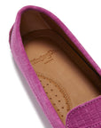 Women's Penny Driving Loafers, pink embossed suede
