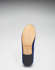 Women's Penny Loafers Leather Sole, ink blue suede