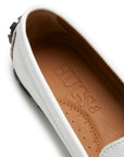 Women's Tyre Sole Penny Loafers, white leather