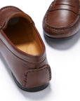 Women's Penny Driving Loafers Full Rubber Sole, brown leather