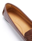 Women's Penny Driving Loafers Full Rubber Sole, brown leather