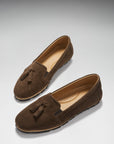 Women's Tasselled Espadrilles, brown suede