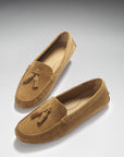 Women's Tasselled Driving Loafers, tobacco suede