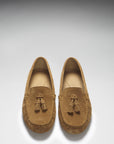 Women's Tasselled Driving Loafers, tobacco suede