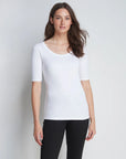 Half Sleeve Cotton Modal Scoop Neck T-Shirt